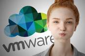 VMware logo behind someone holding their breath