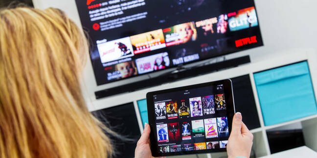 Someone watching Netflix at home
