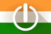 Indian flag with on/off symbol