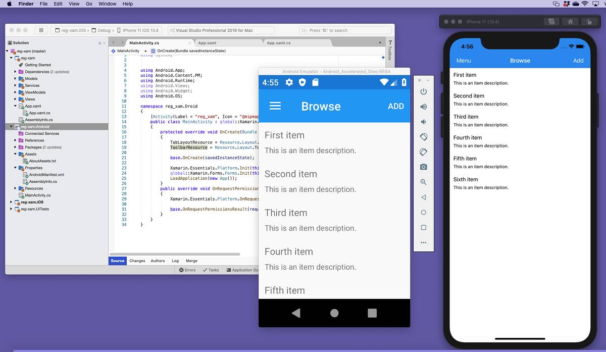 run android emulator outside of xamarin studio on mac