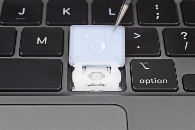 Scissor switch mechanism in MacBook Air keyboard