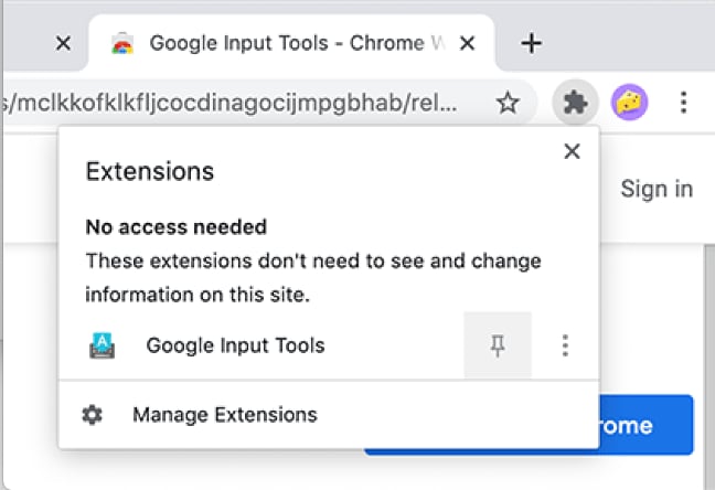 chrome webstore google input tools