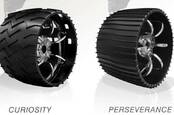 NASA's designs for the wheels on the Curiosity and Perseverance rovers