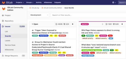 A GitLab issue board