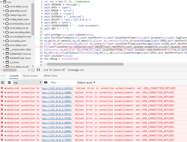 The script used by eBay, or its partner LexisNexis, to scan ports on your computer