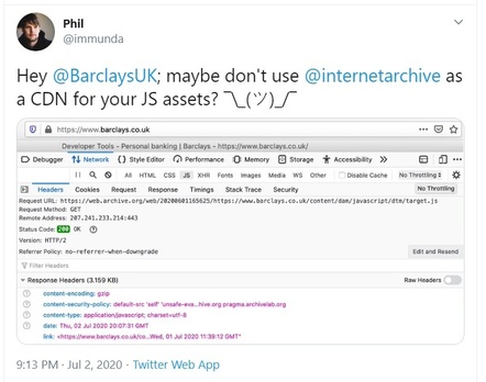 Tweet @Barclays 