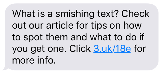 Unsolicited Three Uk sms 