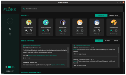 Flokk, a Flutter application developed for the Linux desktop using the new SDK