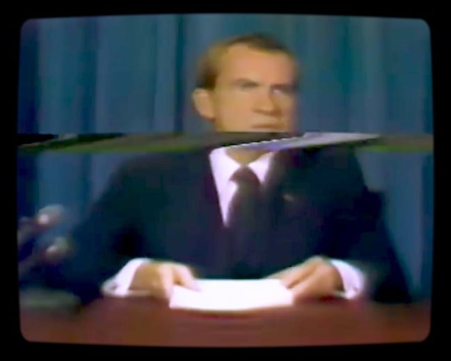 Deepfaked Richard Nixon from In Event Of Moon Disaster