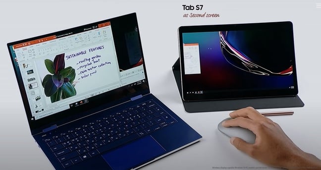 Users will be able to use the forthcoming Galaxy Tab as a second screen for Windows 10