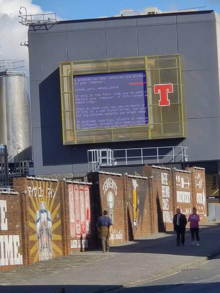 Spotted at the tennents factory in Glasgow on Sunday afternoon