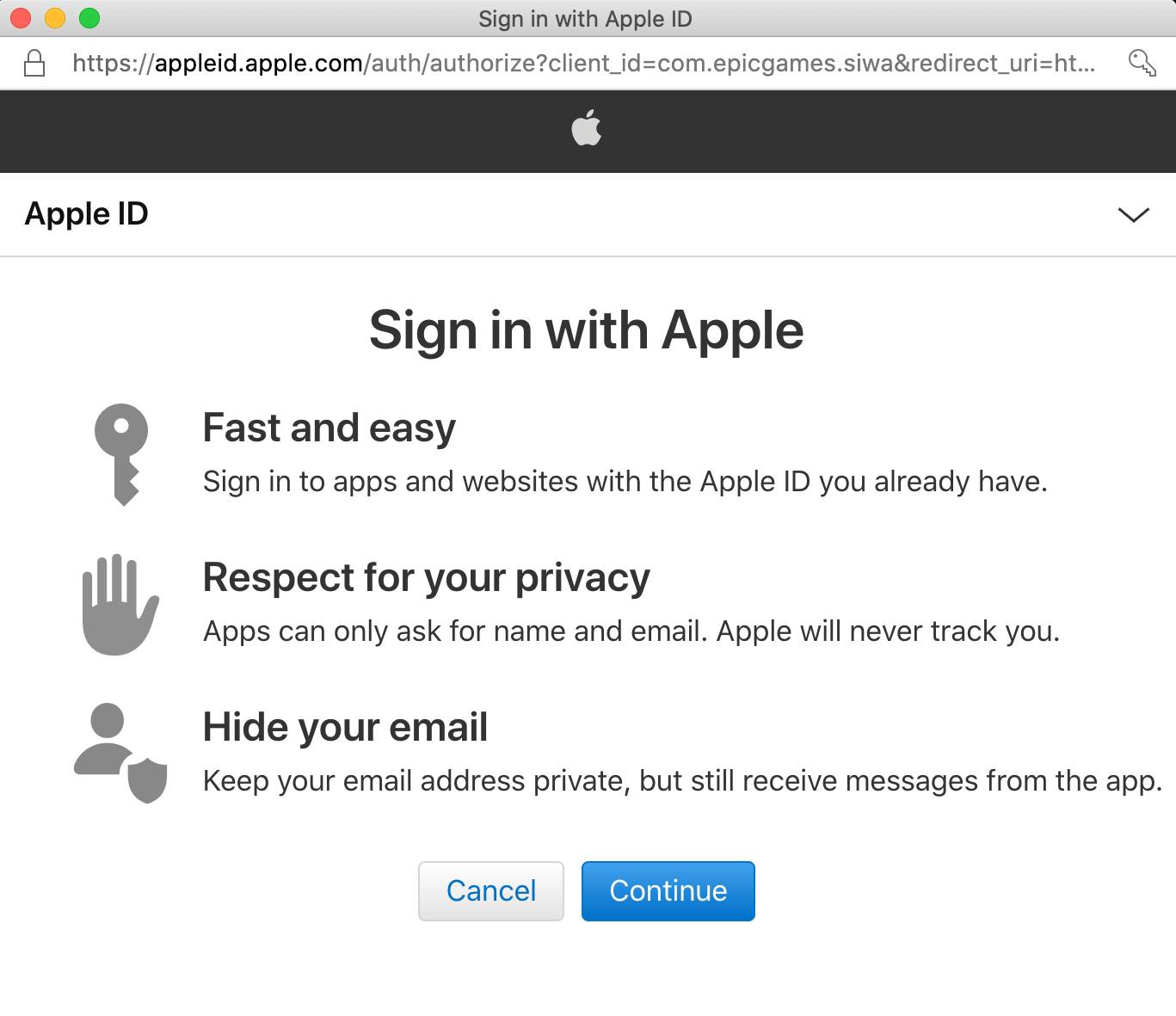 Epic Games to lose Apple ID sign on for accounts