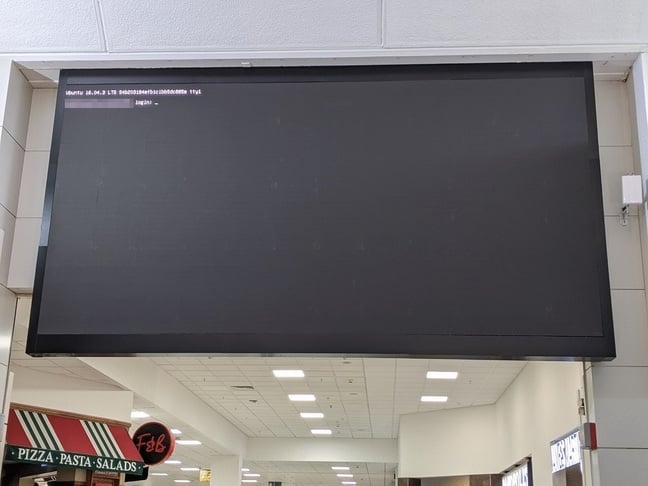 Linux screen in Scottish airport