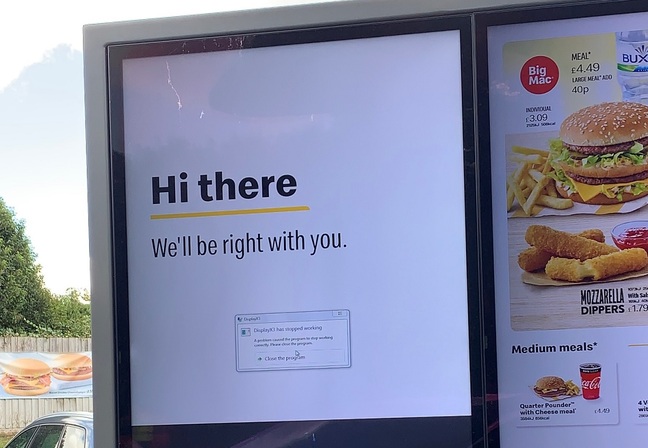 McDonald's drivethru display error