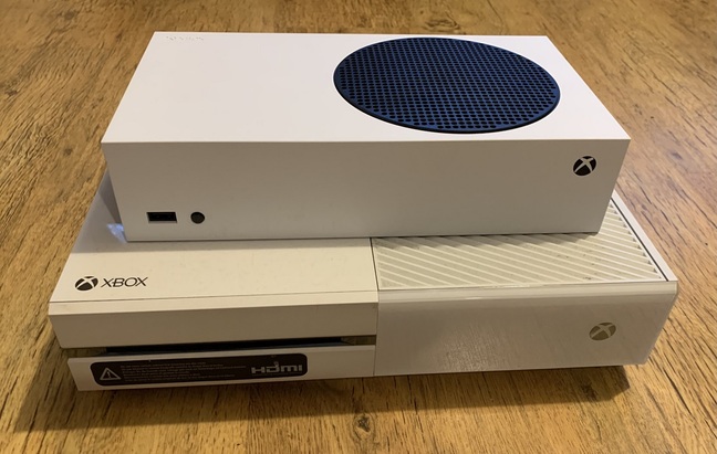 The Xbox Series S on an Xbox One