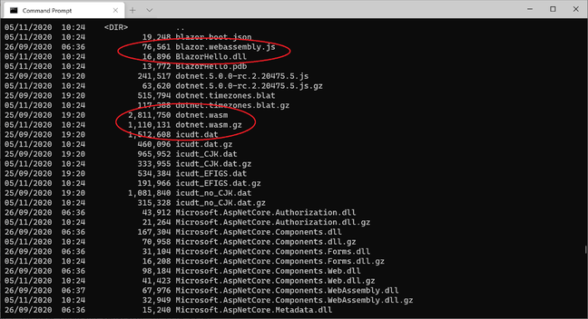 The Blazor runtime files are alarmingly bulky but compression and eliminating unused code brings the size down for published applications.