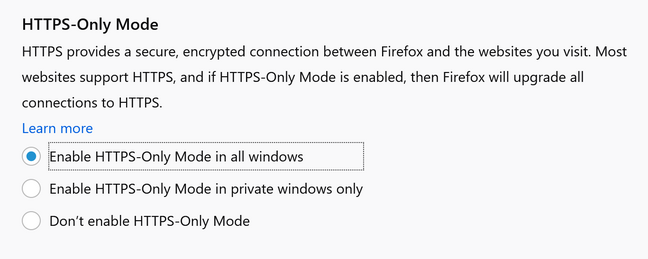 Firefox 83 promises to 'upgrade all connections to HTTPS', though in reality it will block and warn users when only an insecure connection is available