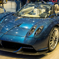Pagani Huayra Roadster car on display in Geneva, Switzerland, 2017
