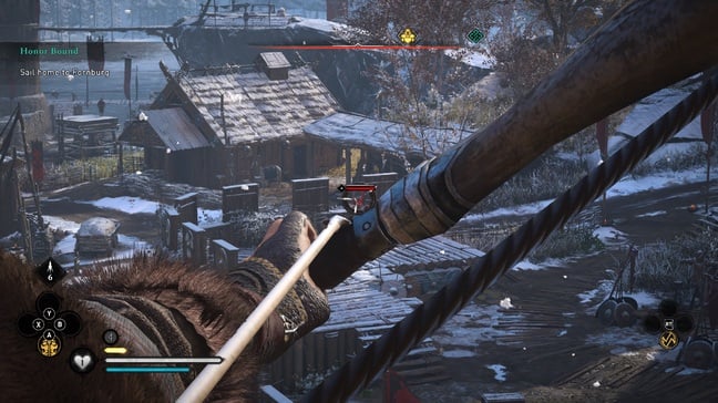 One of the game's bow types functions in first-person view