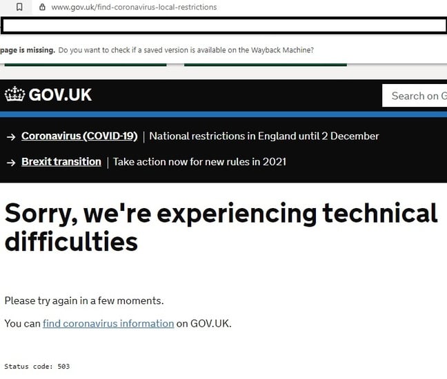 gov.uk error