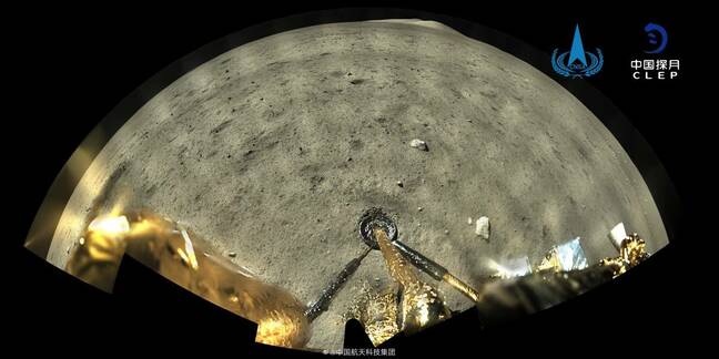 Chang'e 5 on the moon. Image: CNSA and CLEP 