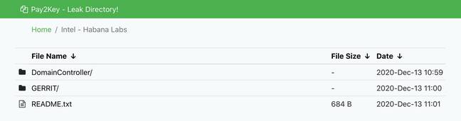 Screenshot of directory from Pay2Key Habana Labs leak
