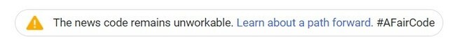 Google Australia news code alert