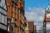 Eastgate Clock in the historic city of Chester in Cheshire, UK