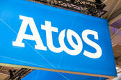 Atos logo at a conference