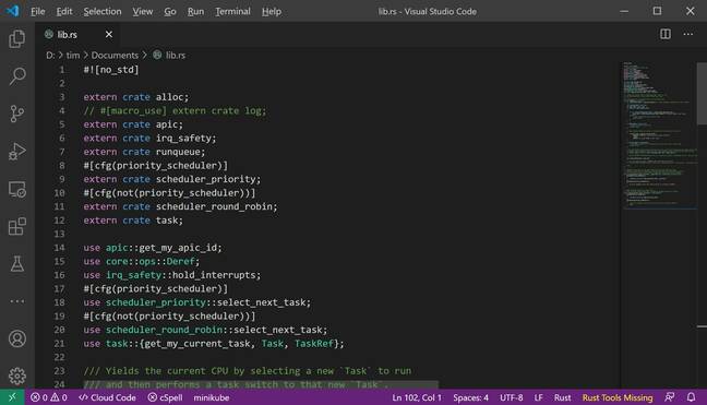 Editing code for Theseus: the developers recommend Visual Studio Code