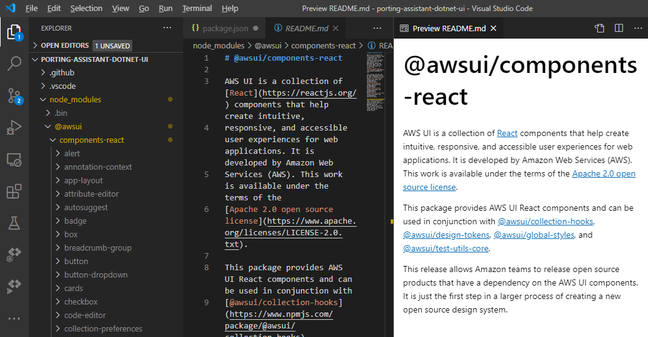 AWS UI is described as 'the first step in a larger process of creating a new open source design system'