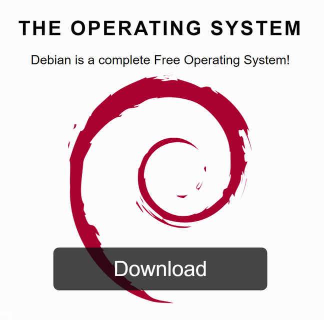 The download option on Debian's home page includes only free software, preventing it from installing on many users' machines