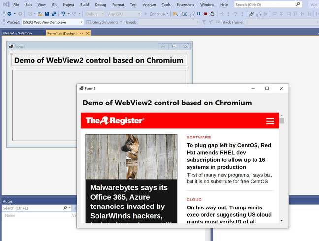 Chromium-based WebView2 has improved debugging support in the latest Visual Studio preview.