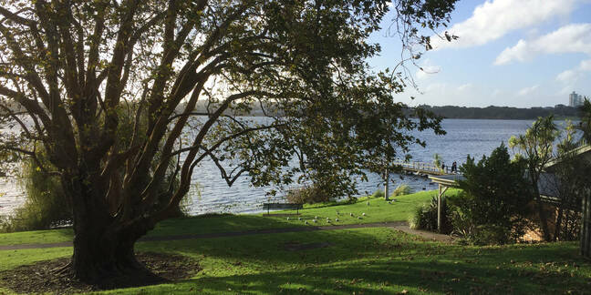 Lake Pupuke at sunset