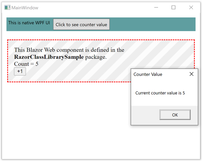 An 'island of Blazor' in a WPF application