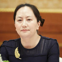 Meng Wanzhou at a conference in Milan back in 2018