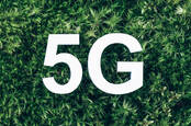 The letters 5G against green leaves