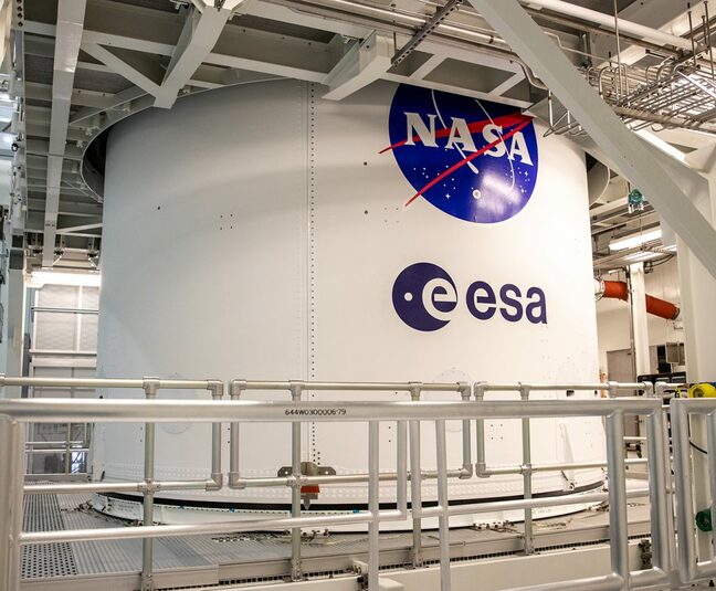 NASA and ESA logos on Artemis I