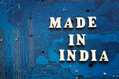 Circuit board with 'made in india' on it