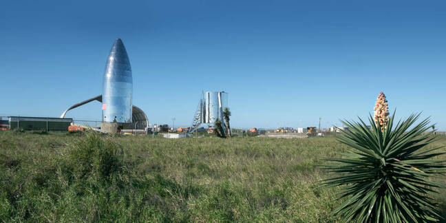 Boca Chica Village, Texas / États-Unis - 20 janvier 2019: une vue du prototype SpaceX Starship