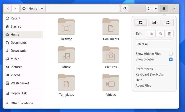The GNOME 40 File Manager