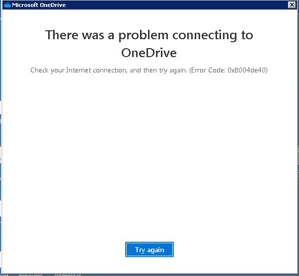 microsoft onedrive for business error