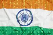Indian flag with binary numbers