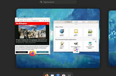 A revamped overview thanks to GNOME 40 in Fedora 34