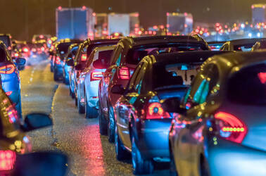 Scene of standstill traffic on a UK motorway