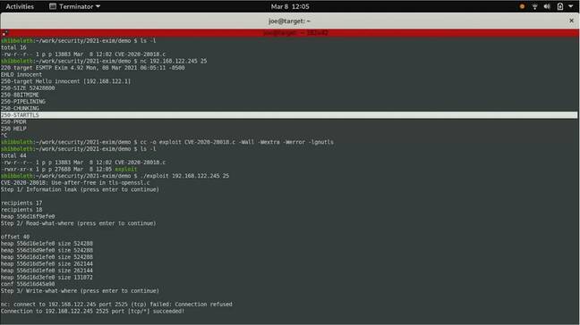 Qualys demonstrates a proof of concept exploit against the Exim mail server, achieving root access to the remote server