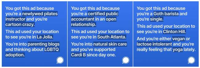 screenshot of Signal ads
