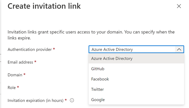 Built-in options allow authentication with a range of providers, but Azure Active Directory has special support