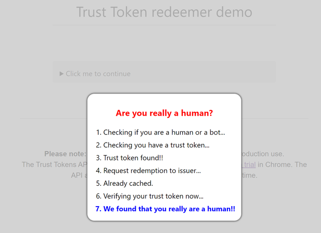 Trust Tokens are a new way to tell web sites you are human, but will not replace CAPTCHA