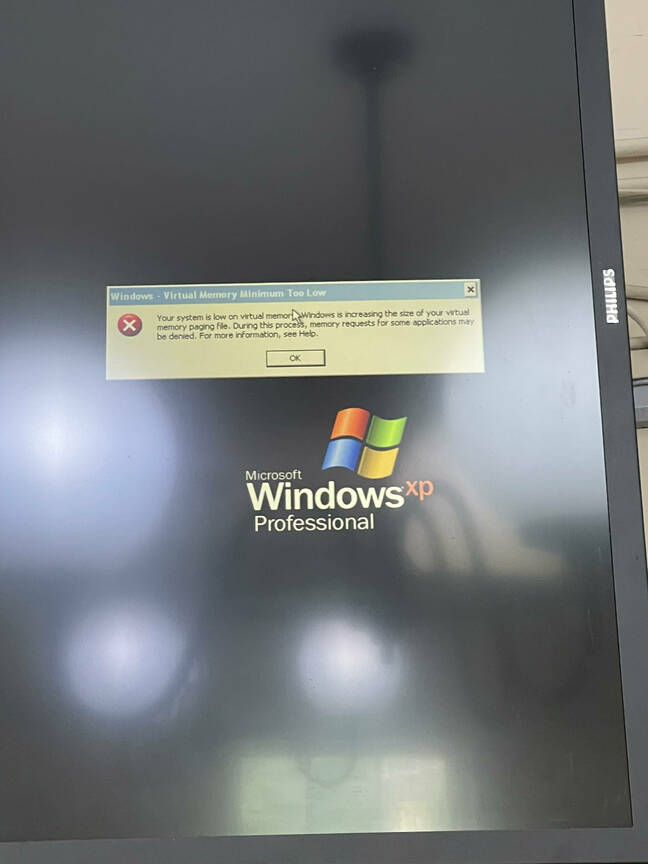 Windows XP virtual memory error
